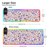 Cats Birds Wireless Charging Mouse Pad for Mobile Phone Extra Large Gaming Mousepad with 13 Lighting Modes Computer Mat for Gaming MacBook PC Laptop Desk Home Office